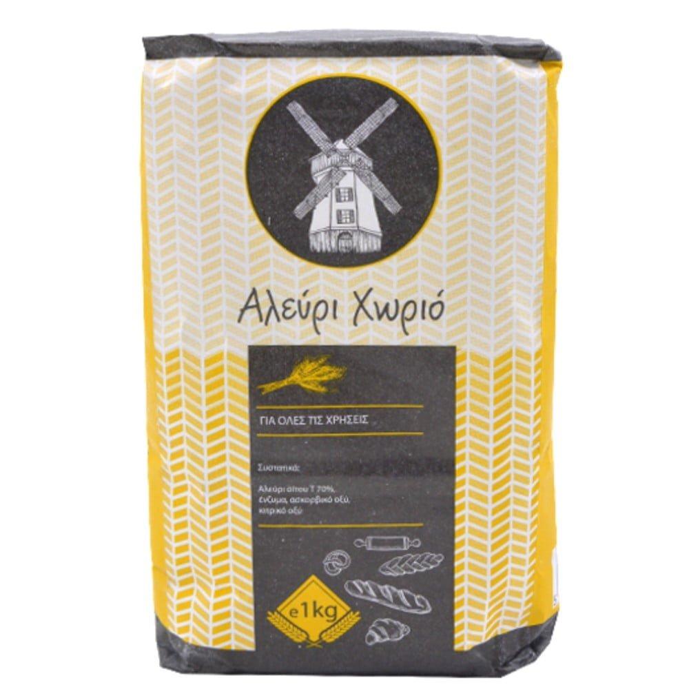 ALEYRI XORIO-GIA-OLES-TIS-XRHSEIS-1kilo ΑΛΕΥΡΙ ΧΩΡΙΟ ΓΙΑ ΟΛΕΣ ΤΙΣ ΧΡΗΣΕΙΣ ΣΥΣΚ.10X1κιλό - Image 1