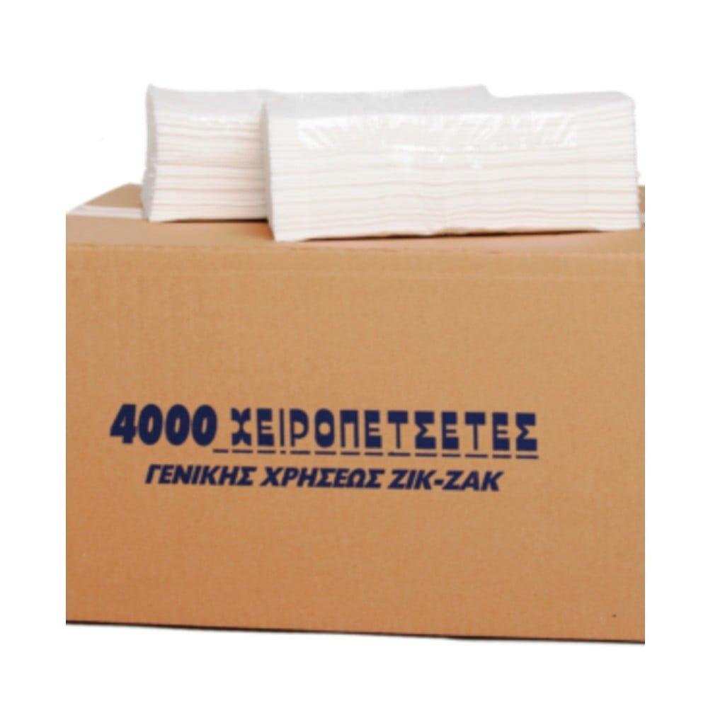 ZIK-ZAK-XEIROPETSETA-4000fylla-ECONOMY ΖΙΚ-ΖΑΚ ΧΕΙΡΟΠΕΤΣΕΤΑ ECONOMY ΛΕΥΚΗ 20Χ200τμχ - Image 1