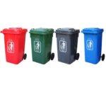 ΚΑΔΟΣ ΑΠΟΡΡΙΜΜΑΤΩΝ ΠΛΑΣΤΙΚΟΣ ΜΕ ΡΟΔΕΣ 240λίτρα (72χ57χ106) 4χρώματα