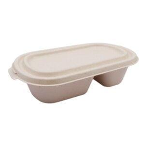 ECOCARE ΔΟΧΕΙΟ ΦΑΓΗΤΟΥ ΜΕ ΚΑΠΑΚΙ 950ml 2θέσεων ΒΙΟΔ/ΜΕΝΟ Συσκ.50τμχ