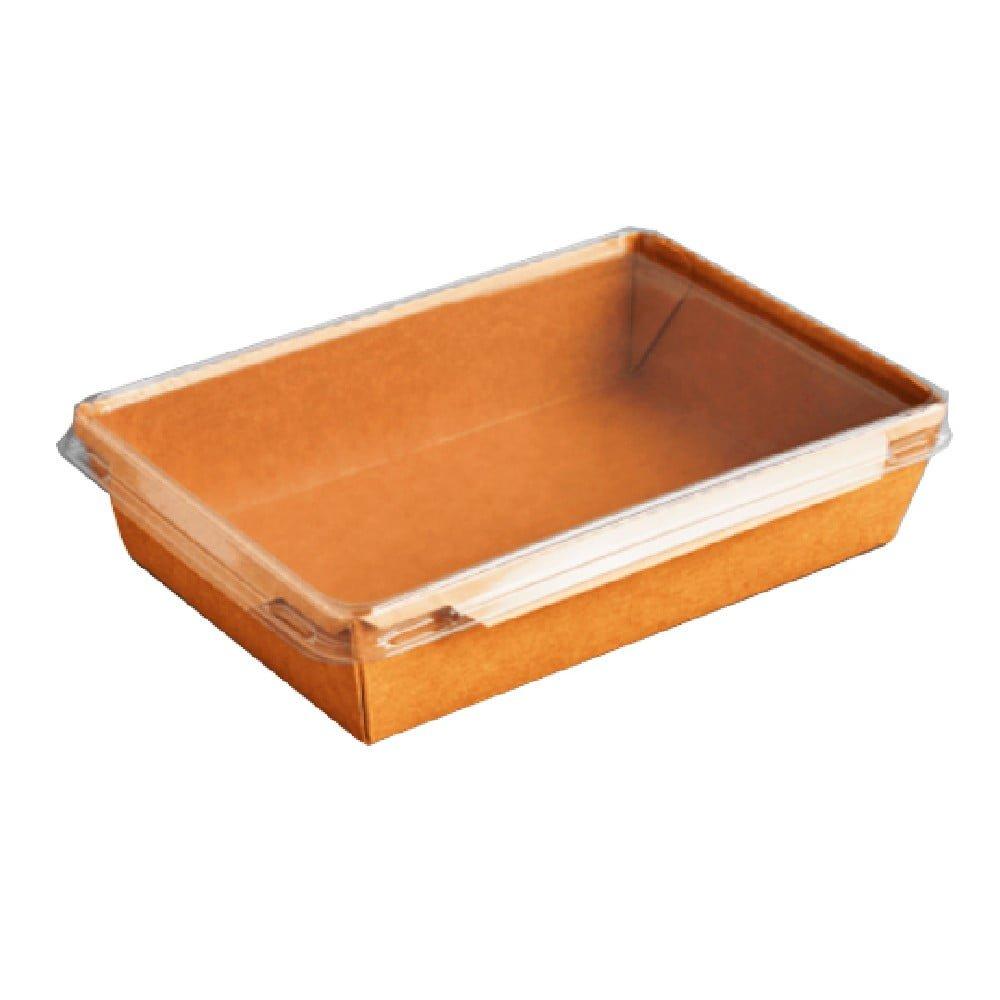 DOXEIO-FAGHTOY-KRAFT-1200mL-18X11X5-50tmx ΔΟΧΕΙΟ ΦΑΓΗΤΟΥ ΚΡΑΦΤ ΜΕ ΚΑΠΑΚΙ ΔΙΑΦΑΝΟ 1200ml(18X11X5) Συσκ.50τμχ - Image 1