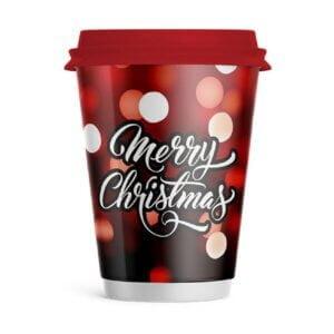 ΧΑΡΤΙΝΟ ΠΟΤΗΡΙ ΔΙΠΛΟΤΟΙΧΟ MERRY CHRISTMAS 12-14oz Συσκ.25τμχ
