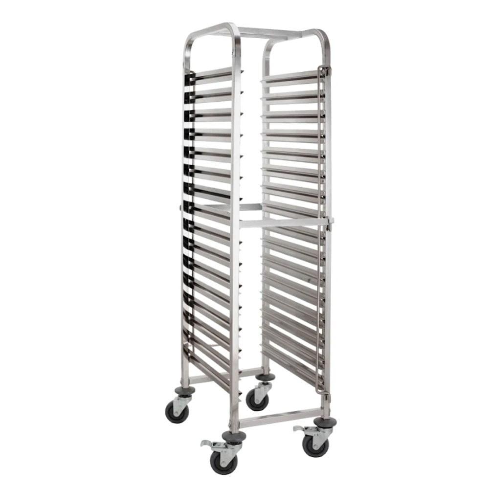 ΤΡΟΛΕΙ ΙΝΟΧ 15θέσεων ΓΙΑ ΜΕΤΑΦΟΡΑ ΛΕΚΑΝΩΝ GASTRO 1/1 56Χ39Χ171Υ.