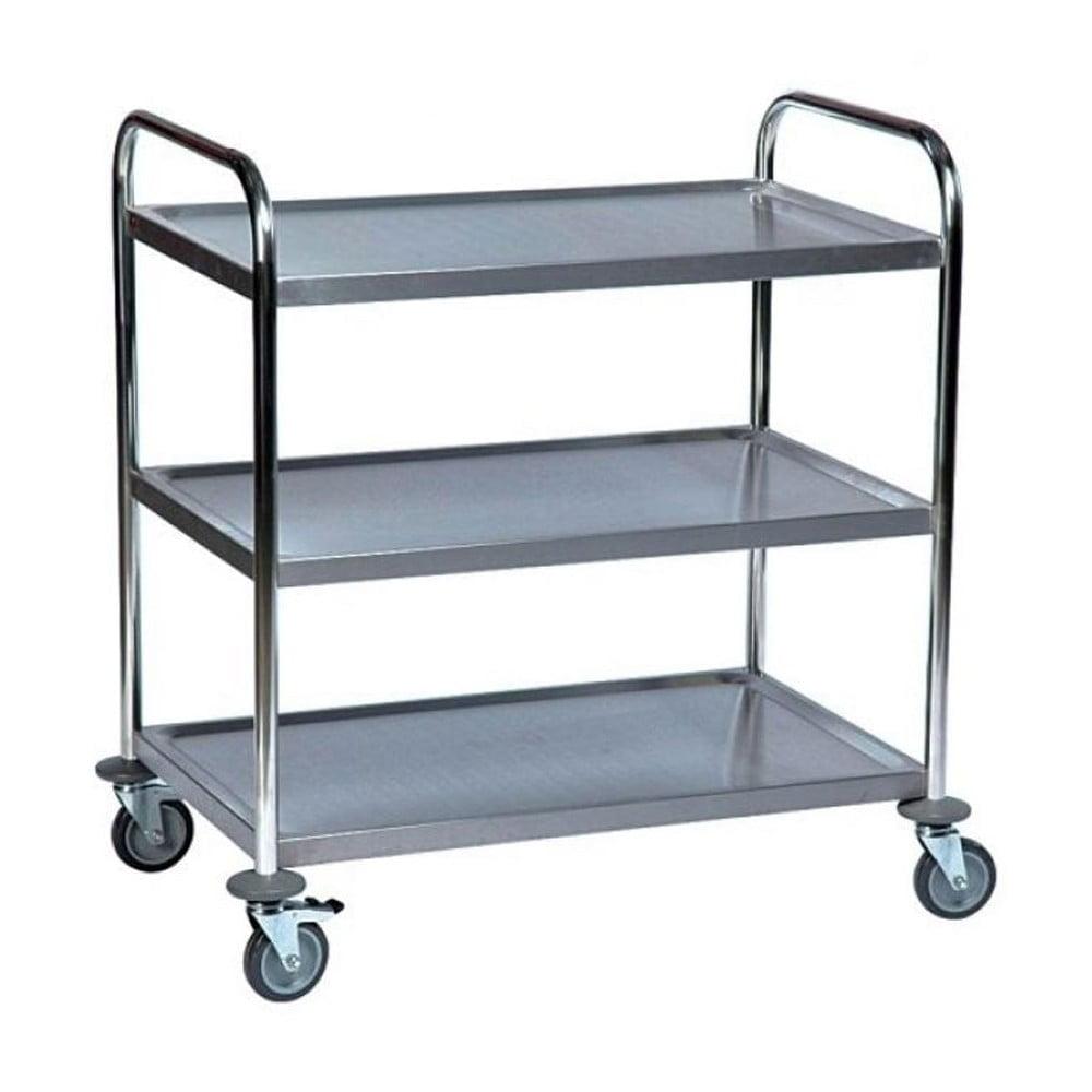 ΤΡΟΛΕΙ ΣΕΡΒΙΡΙΣΜΑΤΟΣ ΙΝΟΧ 3ράφια 95Χ50Χ95 ΜΕ ΦΡΕΝΟ