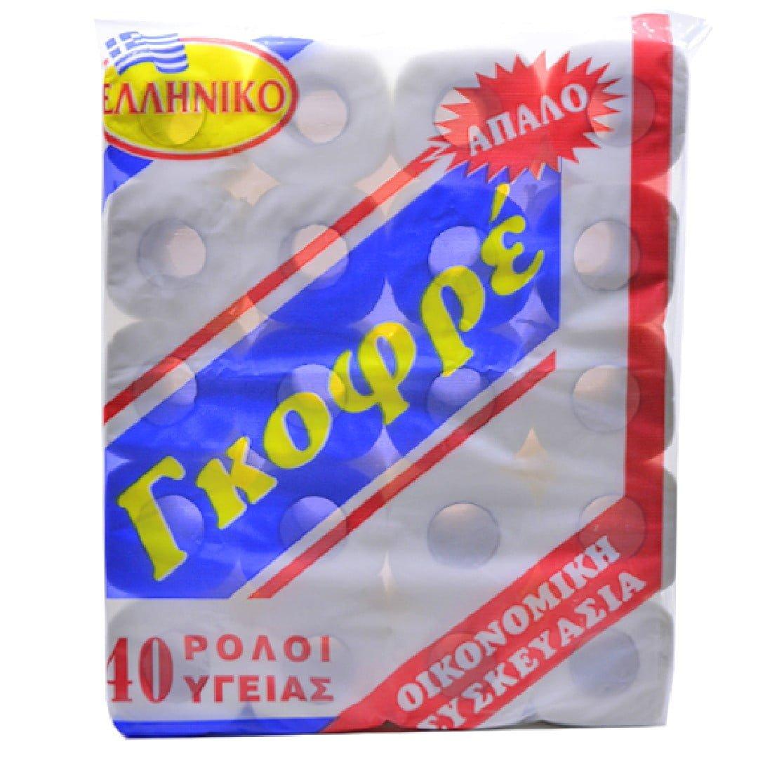 XARTI-YGEIAS-GKOFRE-40rolla-70gr ΧΑΡΤΙ ΥΓΕΙΑΣ ΓΚΟΦΡΕ 40τμχ/70γρ. - Image 1