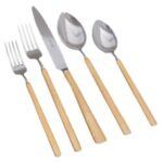 ΜΑΧΑΙΡΟΠΗΡΟΥΝΑ ΣΕΤ 72 ΤΜΧ ΣΕ ΞΥΛΙΝΗ ΒΑΛΙΤΣΑ VINTAGE GOLD HERDMAR 18/10