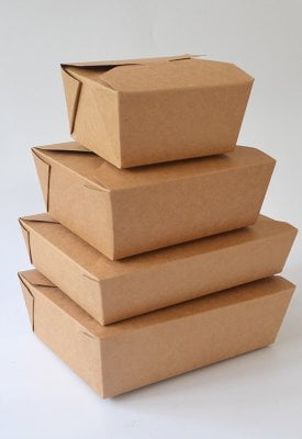 Wholesale Disposable Kraft Paper Packaging Take out Food Box